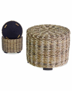 Flash Sale 🎁 East At Main Faye Rattan Round Storage Ottoman Home Ottomans & Poufs 🔥