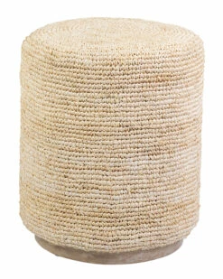 Buy 🎉 East At Main Gabrielle Rafia Round Ottoman Home Ottomans & Poufs 👍