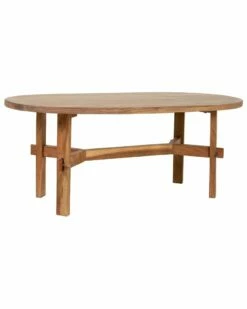 Buy โค๏ธ East At Main Rhett Acacia Wood Oval Coffee Table Home Coffee Tables ๐